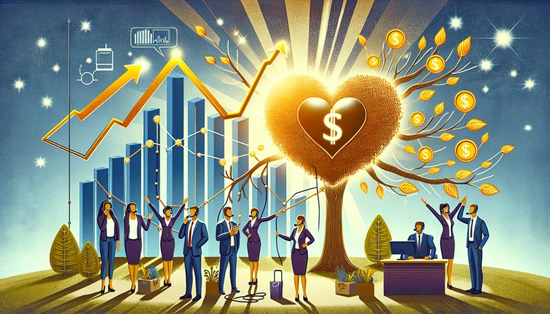 Illustration of transformative improvements in business metrics with NICE CXM